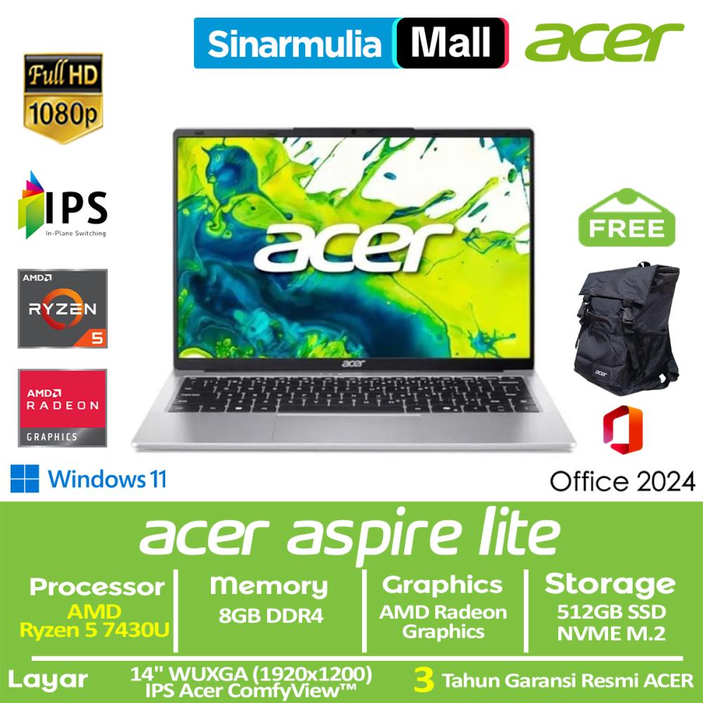 ACER Aspire Lite 14 AL14-44P Ryzen 5 7430U 512GB SSD 8GB WUXGA IPS Win11+OHS - foto 1