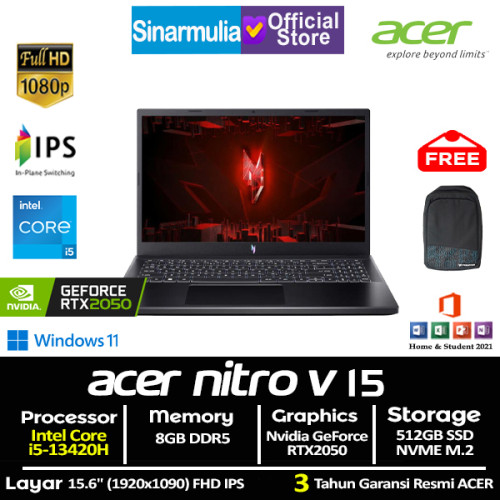ACER Nitro V15 ANV15-51 i5-13420H RTX2050 512GB SSD 8GB IPS 165Hz Win11+OHS ACER Nitro V15 ANV15-51 i5-13420H RTX2050 512GB SSD 8GB IPS 165Hz Win11+OHS