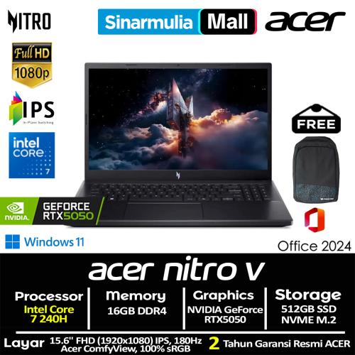 ACER Nitro V15 ANV15-52 Core 7 240H RTX4050 512GB SSD 16GB FHD IPS 180Hz 100%sRGB Win11+OHS1