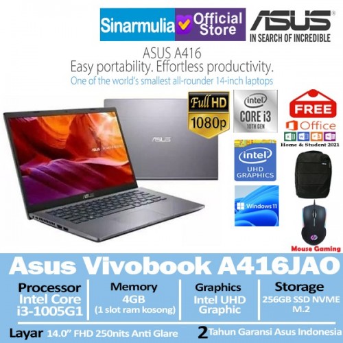 Asus A416FA i3-10110U 256GB SSD 4GB Windows11 + OHS