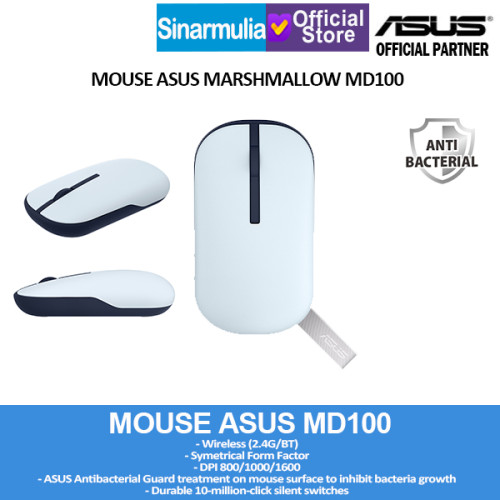 ASUS Mouse Wireless Marshmallow MD100 Original ASUS Mouse Wireless Marshmallow MD100 Original