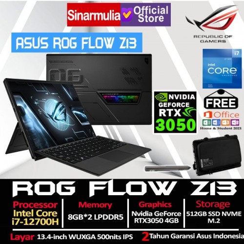 ASUS ROG FLOW Z13 GZ301ZC i7-12700H 512GB SSD 16GB RTX3050 Windows11 + OHS