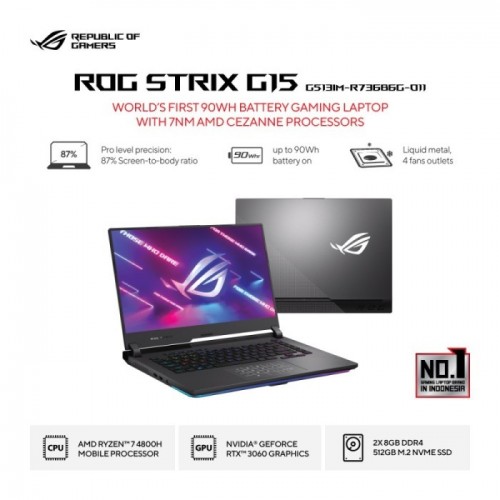 ASUS ROG Strix G513IM Ryzen 7 4800H RTX3060 512GB SSD 16GB Windows11 + OHS2