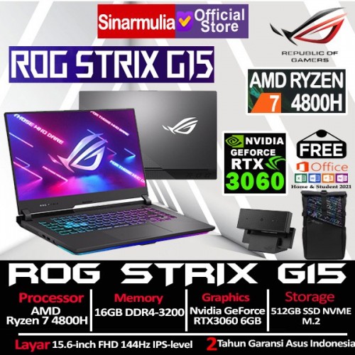 ASUS ROG Strix G513IM Ryzen 7 4800H RTX3060 512GB SSD 16GB Windows11 + OHS1