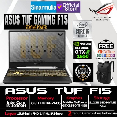 ASUS TUF Gaming F15 FX506LHB i5-10300H GTX 1650 512GB SSD 8GB WINDOWS11 + OHS1