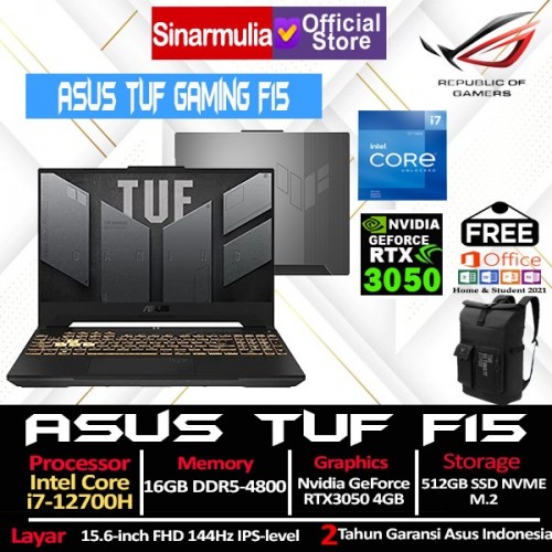 ASUS TUF Gaming i7-12700H RTX3050 512GB SSD 16GB Windows11 + OHS
