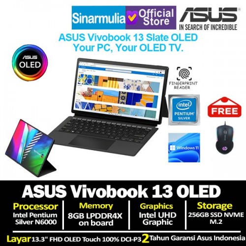 ASUS Vivobook 13 OLED T3300KA-OLED622 N6000 256GB SSD 8GB Windows11