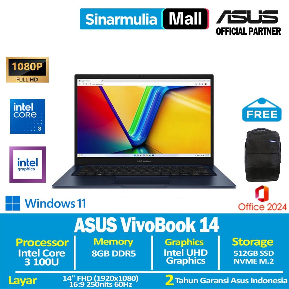 ASUS Vivobook 14 A1404VAP Core 3 100U 512GB SSD 8GB FHD IPS Win11+OHS - foto 1