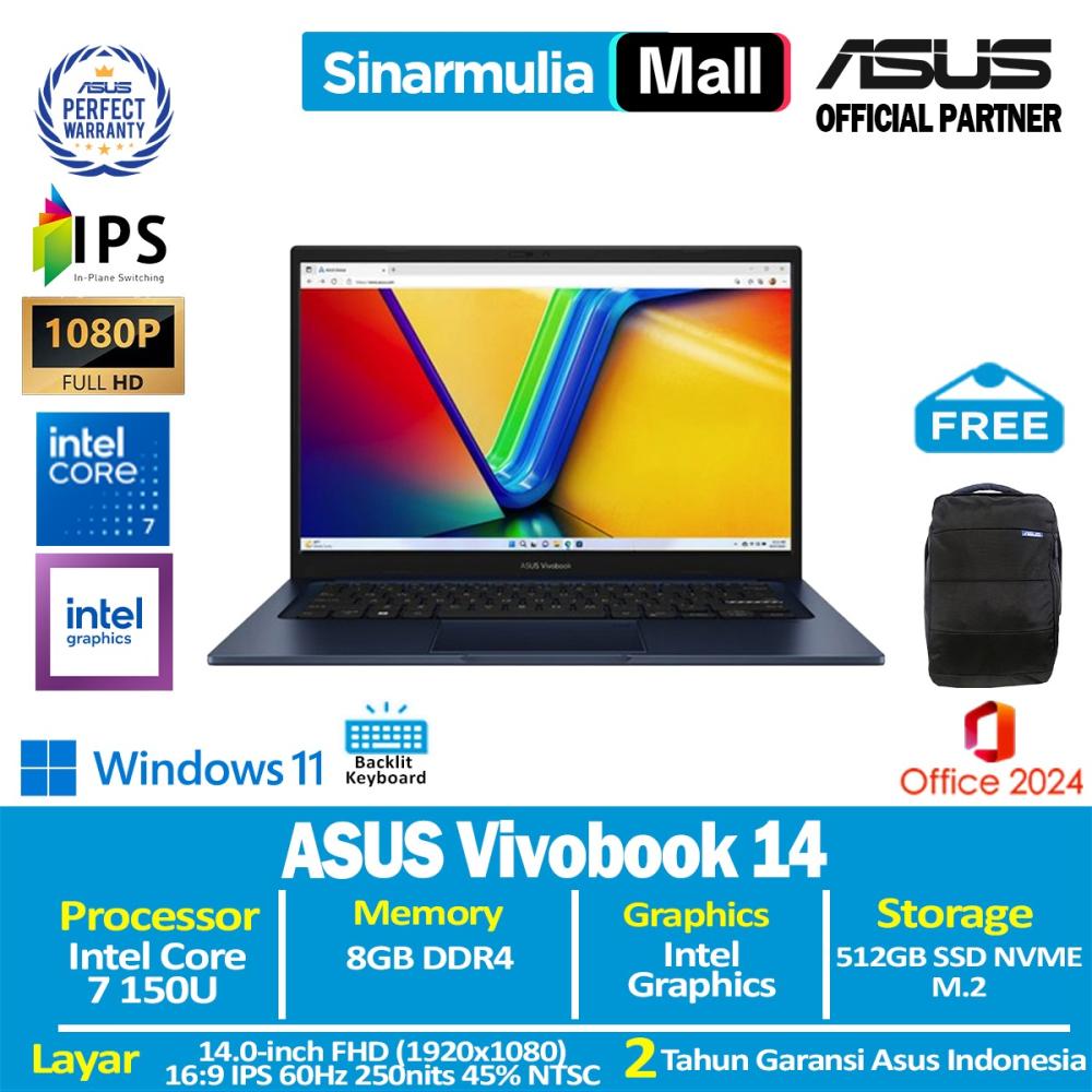 ASUS Vivobook 14 A1404VAP Core 7 150U 512GB SSD 8GB FHD IPS Win11+OHS - foto 1