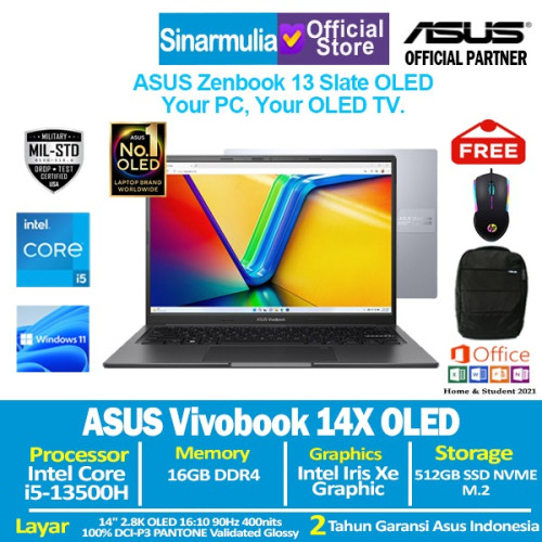 ASUS Vivobook 14X OLED K3405VA i5-13500H 512GB SSD 16GB OLED Win11+OHS1