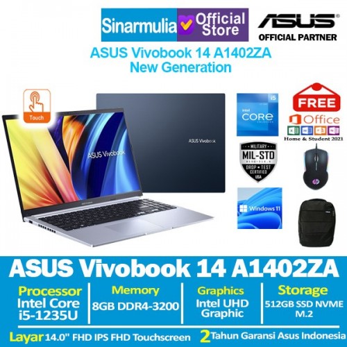 ASUS VivoBook 15 A1502ZA i5-1235U 512GB SSD 8GB Touch Windows11 + OHS1
