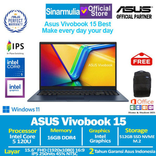 ASUS Vivobook 15 A1504VAP Core 5 120U 512GB SSD 16GB IPS Win11+OHS ASUS Vivobook 15 A1504VAP Core 5 120U 512GB SSD 16GB IPS Win11+OHS