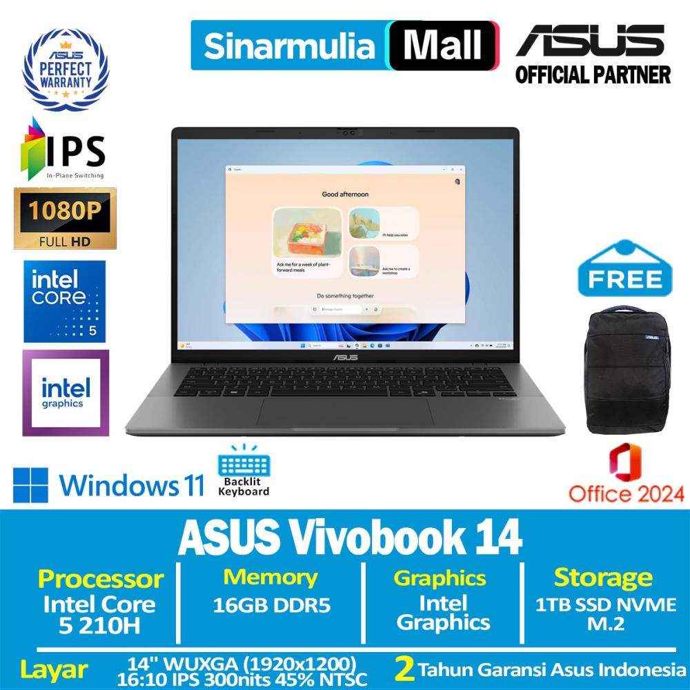 ASUS Vivobook S14 S3407VA Core 5 210H 1TB SSD 16GB WUXGA IPS Win11+OHS - foto 1