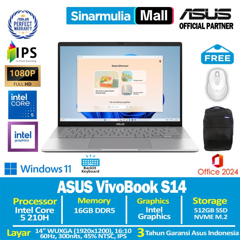 ASUS Vivobook S14 S3407VA Core 5 210H 512GB SSD 16GB WUXGA IPS Win11+OHS - foto 1
