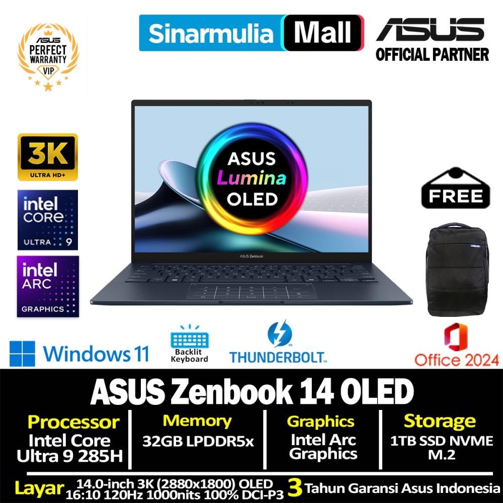 ASUS Zenbook 14 OLED UX3405CA Ultra 9 285H 1TB SSD 32GB 3K OLED 100%sRGB 120Hz Touch Win11+OHS - foto 1