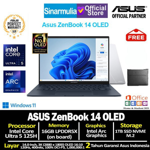 ASUS Zenbook 14 OLED UX3405MA Intel Ultra 5 125H 1TB SSD 16GB 3K 120Hz ASUS Zenbook 14 OLED UX3405MA Intel Ultra 5 125H 1TB SSD 16GB 3K 120Hz