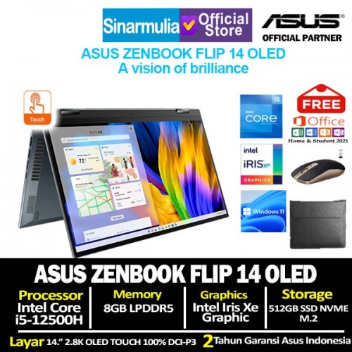 ASUS ZENBOOK FLIP 14 UP5401ZA i5-12500H 8GB 512SSD IRIS XE TOUCH Windows11 + OHS