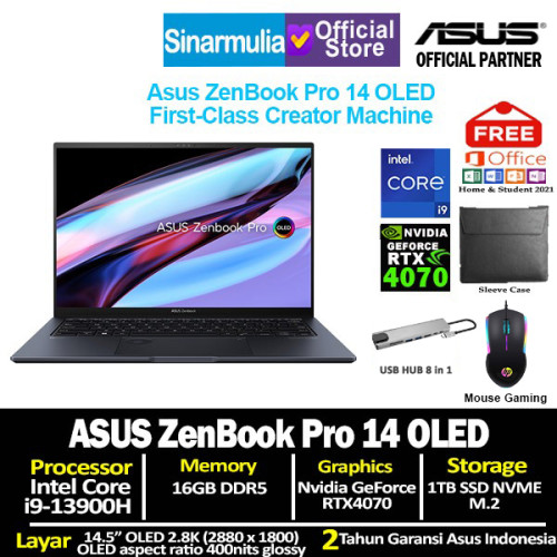 ASUS ZENBOOK PRO 14 OLED UX6404VI GeForce RTX™ 4070 1TB SSD 16GB Win11