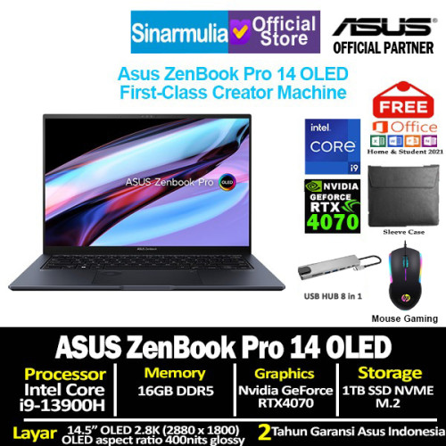 ASUS ZENBOOK PRO 14 OLED UX6404VI GeForce RTX™ 4070 1TB SSD 16GB Win111