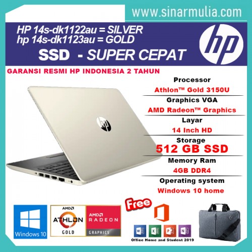 HP 14s-dk1122AU/14s-dk1123AU Athlon-3150U 4GB 512SSD Win10+OHS 14 inch2