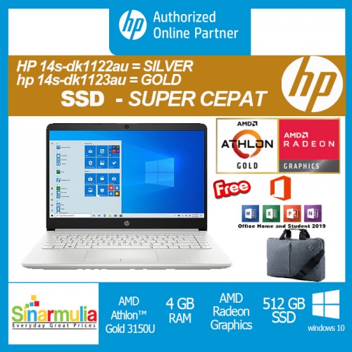 HP 14s-dk1122AU/14s-dk1123AU Athlon-3150U 4GB 512SSD Win10+OHS 14 inch