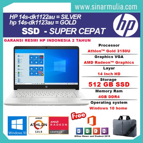 HP 14s-dk1122AU/14s-dk1123AU Athlon-3150U 4GB 512SSD Win10+OHS 14 inch3