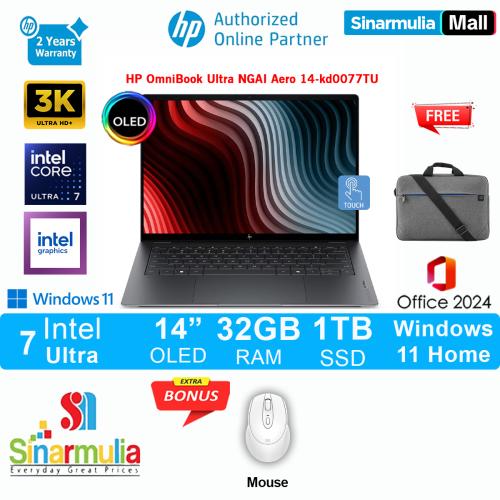 HP OmniBook Ultra NGAI Aero Ultra 7 356H 1TB SSD 32GB 3K UWVA OLED 100%sRGB 120Hz Touch Win11+OHS - kd0077TU