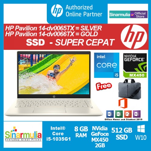 HP Pavilion 14-dv0065TX/dv0066TX i5-1135G7 512GB SSD 8GB MX450 2GB W10