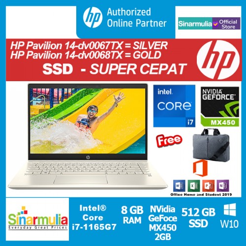 HP Pavilion 14-dv0067TX/dv0068TX i7-1165G7 512GB SSD 8GB MX450 2GB3
