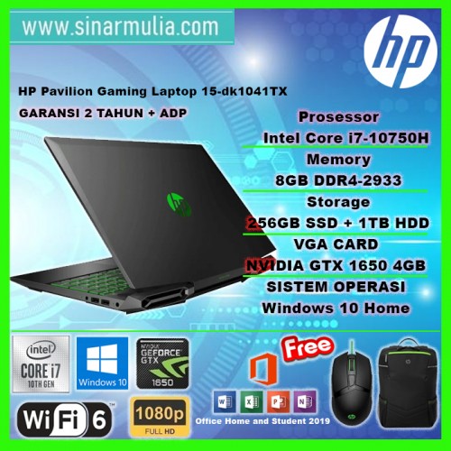 HP PAVILION GAMING 15-DK1041TX i7-10750H 8GB 256GB+1TB GTX1650 144Hz