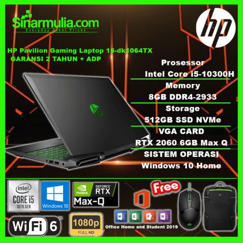 HP PAVILION GAMING 15-DK1064TX i5-10300H 8GB 512GB RTX2060 6GB 144Hz