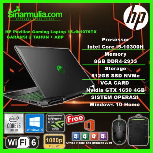 HP PAVILION GAMING 15-DK1079TX i5-10300H 8GB 512GB GTX1650 4GB 144Hz