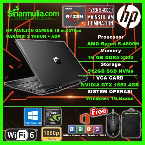 HP PAVILION GAMING 15 Ryzen 5 4600H 512 GB 16GB GTX 1650 72 NTSC