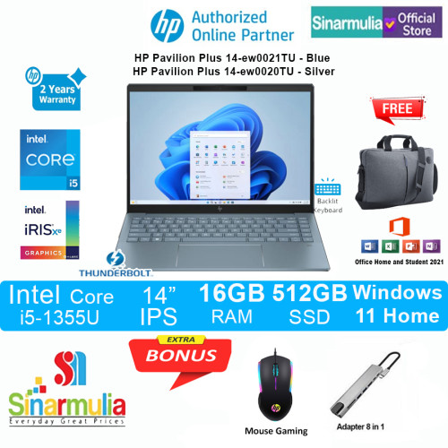 HP Pavilion Plus 14-ew0020TU/ew0021TU i5-1355U 512GB SSD 16GB WIN11 HP Pavilion Plus 14-ew0020TU/ew0021TU i5-1355U 512GB SSD 16GB WIN11