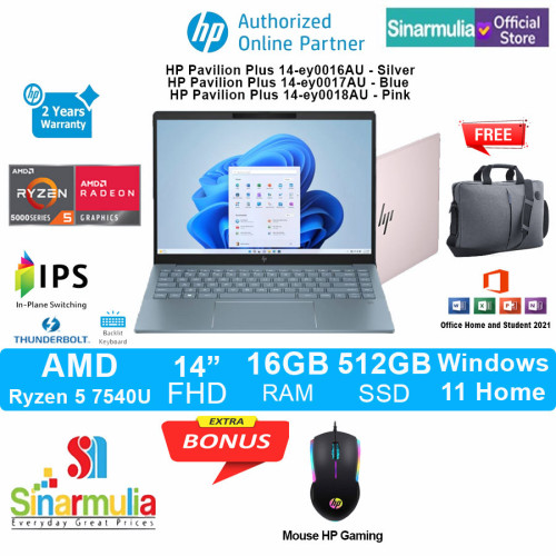 HP Pavilion Plus 14-ey0016AU/ey0017AU/ey0018AU Ryzen 5 7540U 512GB SSD