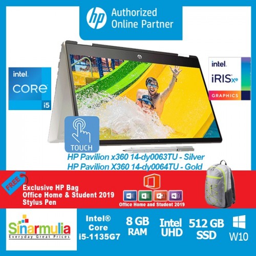 HP Pavilion x360 14-dy0063TU / dw0064TU i5-1135G7 512GB SSD 8GB Intel Xe