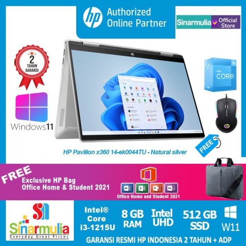 HP Pavilion x360 14-ek0044TU i3-1215U 512GB SSD 8GB Windows11 + OHS