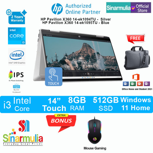 HP Pavilion X360 14-ek1094TU/ek1095TU i3-1315U 512GB SSD 8GB Touch W11 HP Pavilion X360 14-ek1094TU/ek1095TU i3-1315U 512GB SSD 8GB Touch W11
