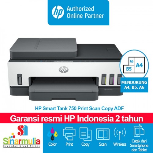HP Printer Smart Tank 750 Print Scan Copy ADF