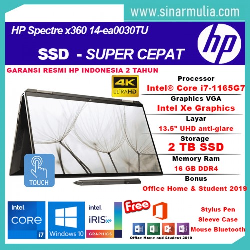 HP Spectre x360 14-ea0030TU i7-1165G7 2TB SSD 16GB Intel Xe 4K UHD W104