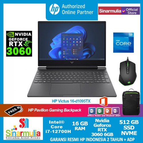 HP Victus 16-d1095TX i7-12700H RTX3060 512GB SSD 16GB Windows11 + OHS