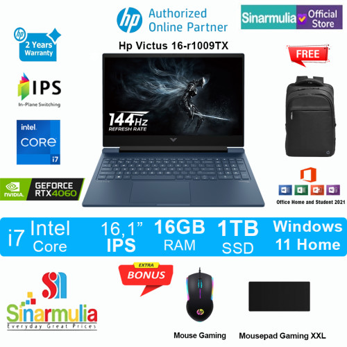 HP Victus 16-r1009TX i7-14700HX RTX4060 1TB SSD 16GB 144Hz 100%sRGB Win11+OHS1