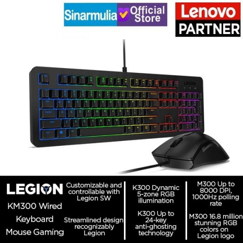 Keyboard Mouse Gaming Lenovo Legion KM300 Wired