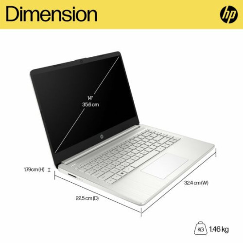 Laptop HP 14s ATHLON 3050 4GB 512GB SSD Win+OHS ORI7