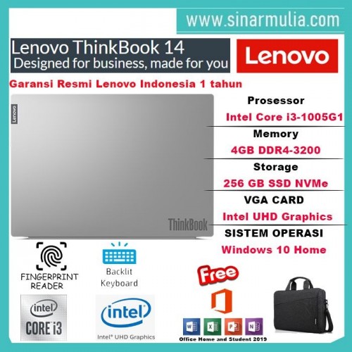 Laptop Lenovo Thinkbook 14 i3-1005G1 256GB SSD 4GB