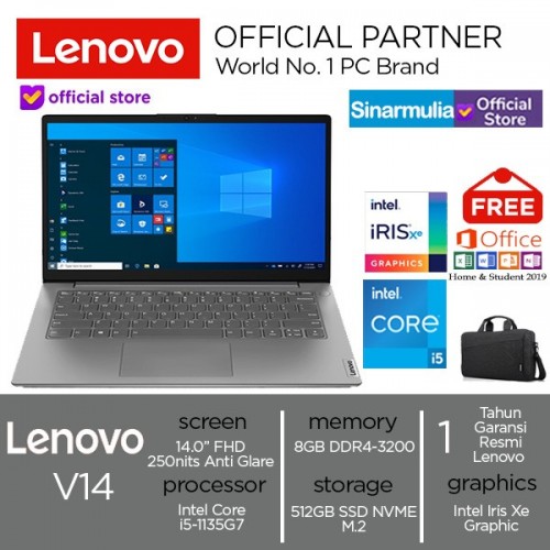 Laptop Lenovo V14 G2 i5-1135G7 512GB SSD 8GB Iris Xe FHD WIN10 + OHS