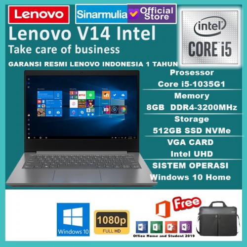 Laptop Lenovo V14 i5-1035G1 512GB SSD 8GB 14" FHD WIn10+OHS