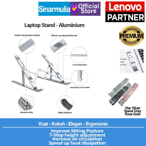 Laptop Stand Aluminium Portable - Dudukan/Meja Laptop Portable Metal2