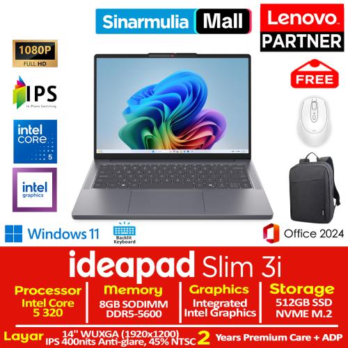 Lenovo Ideapad Slim 3i Core 5 320 512GB SSD 8GB WUXGA IPS Win11+OHS
