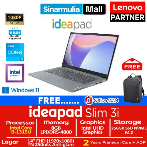 Lenovo Ideapad Slim 3i i3-1315U 256GB SSD 8GB Win11+OHS